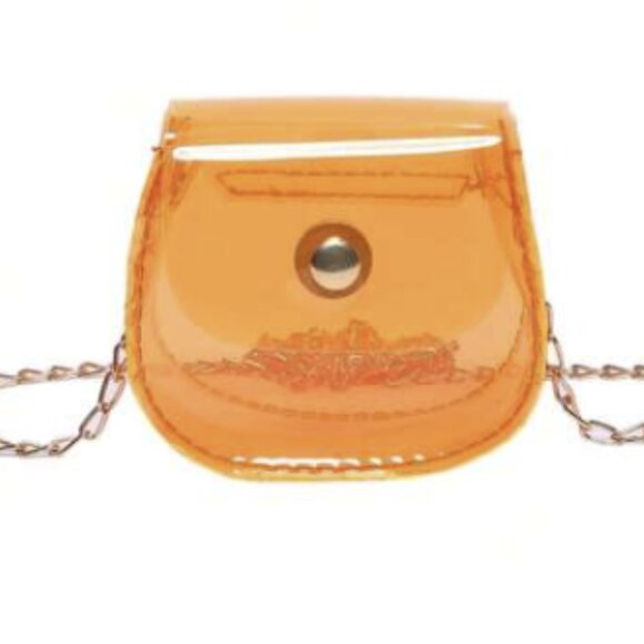 🍬Candy Orange Colored PVC Mini Chain Crossbody Bag🍬 NWT - Picture 1 of 4